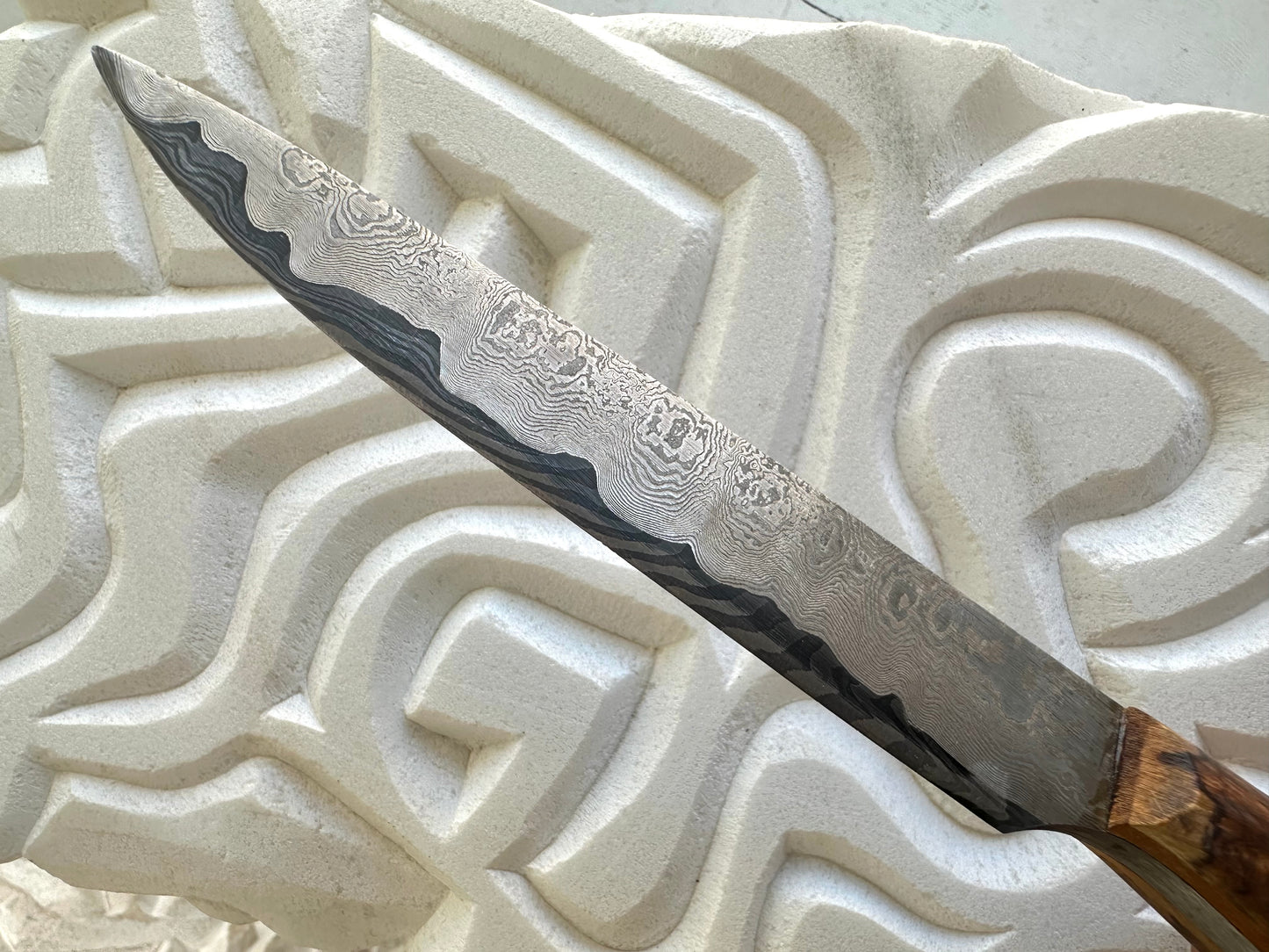 Damascus Knife and Sheath