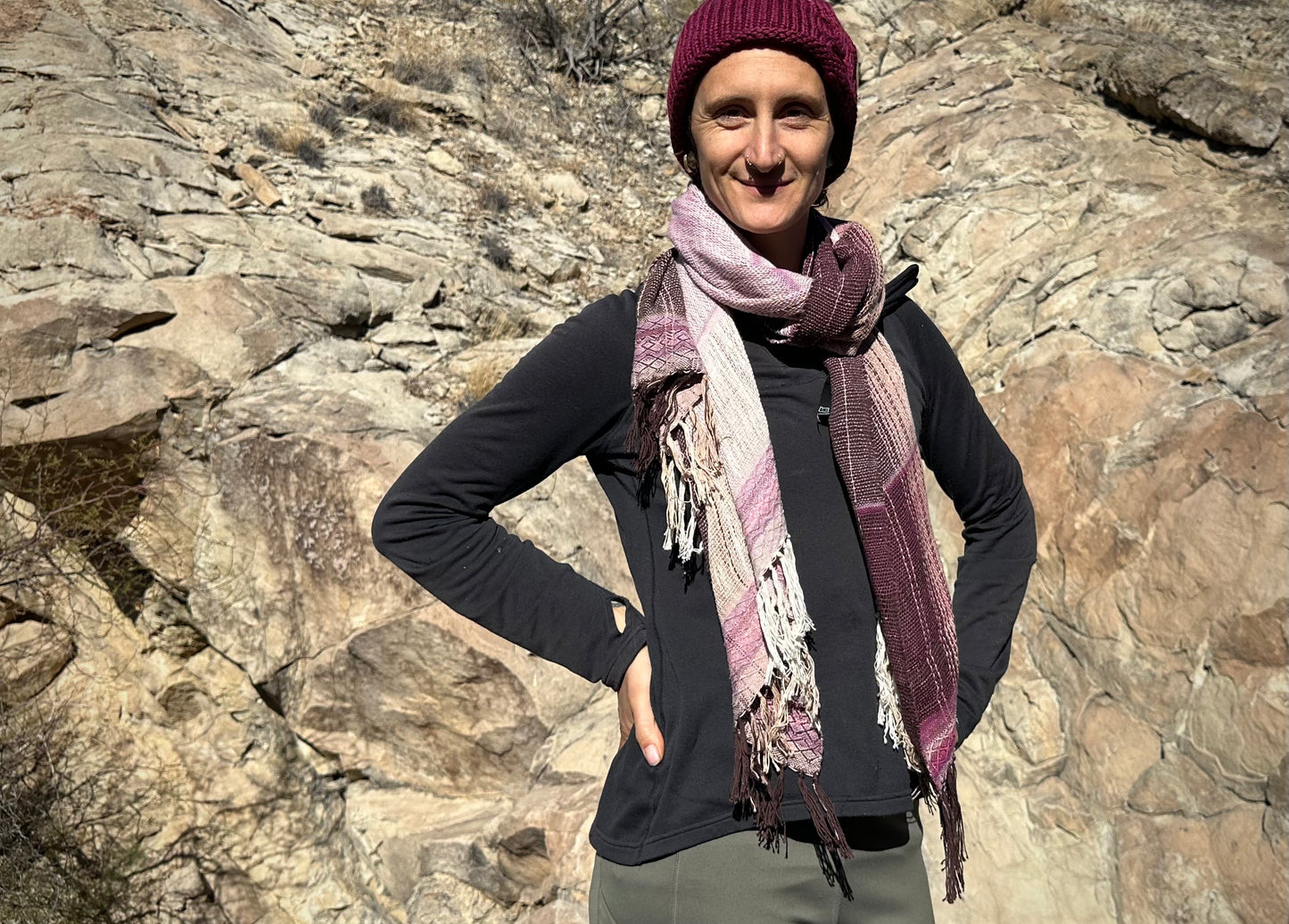 Cochineal Etherial Scarf