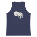 Space Triceratops Tee, mens premium tank top harbor blue