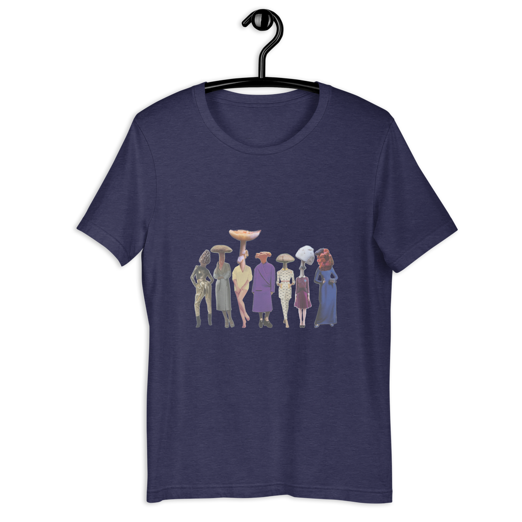 A gathering of Mushroom Women, unisex staple t shirt heather midnight navy