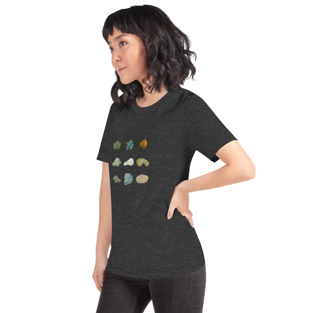 Winter Squash Tee, unisex staple t shirt dark grey heather left