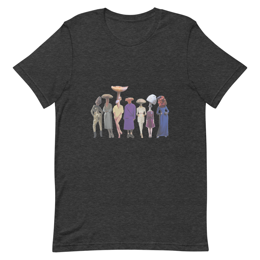 A gathering of Mushroom Women, unisex staple t shirt dark grey heather