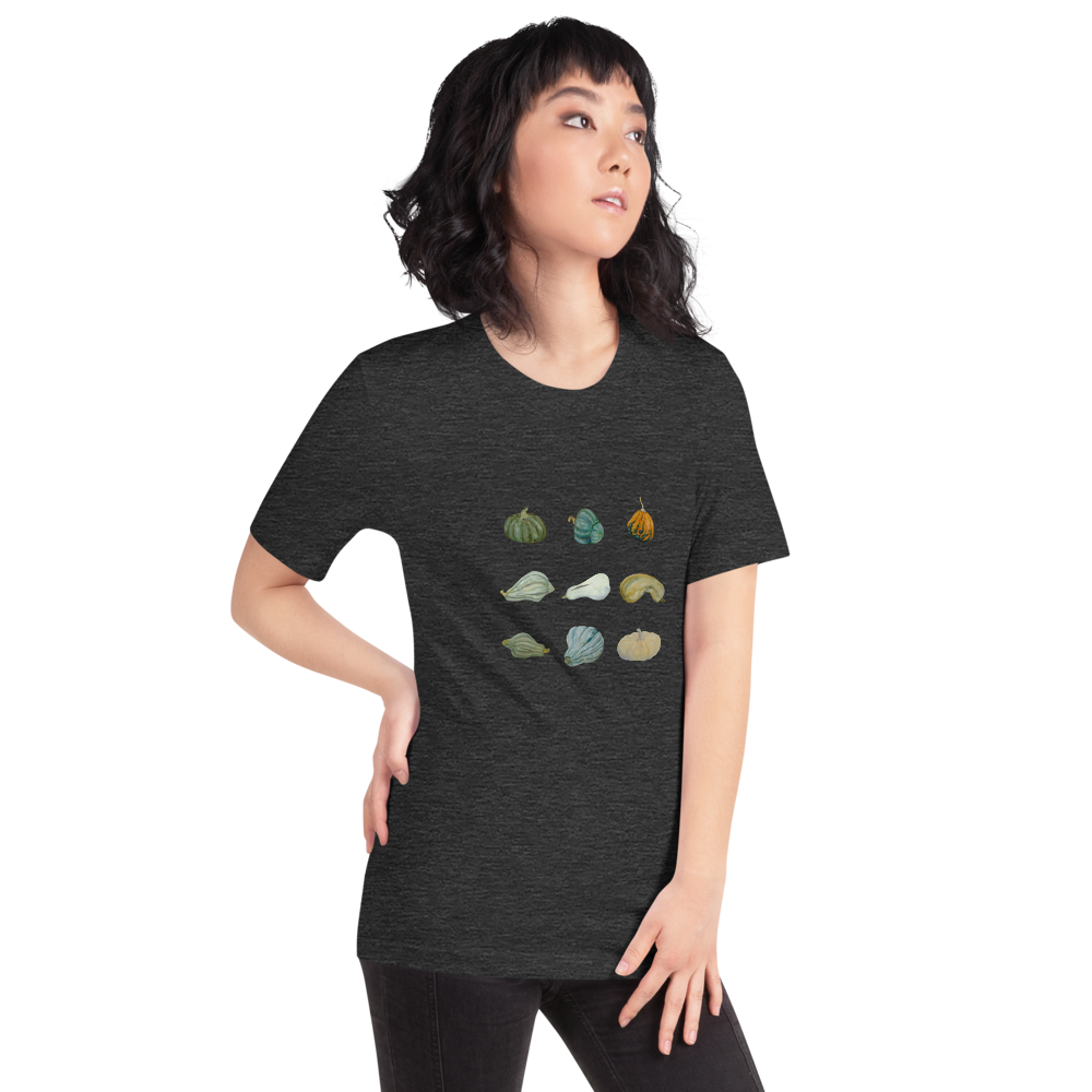 Winter Squash Tee, unisex staple t shirt dark grey heather right