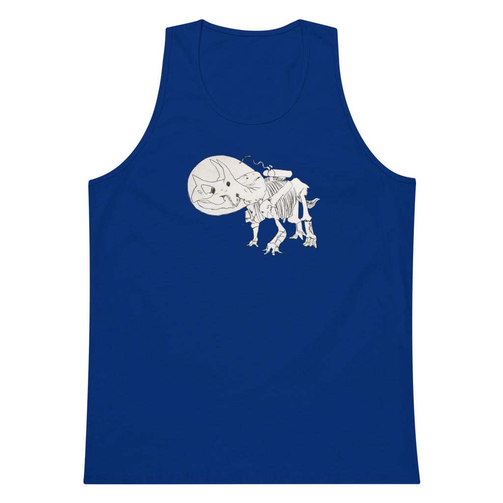 Space Triceratops Tee, mens premium tank top team royal