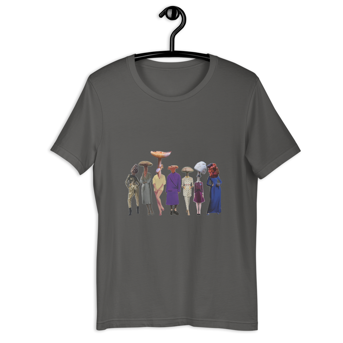 A gathering of Mushroom Women, unisex staple t shirt asphalt