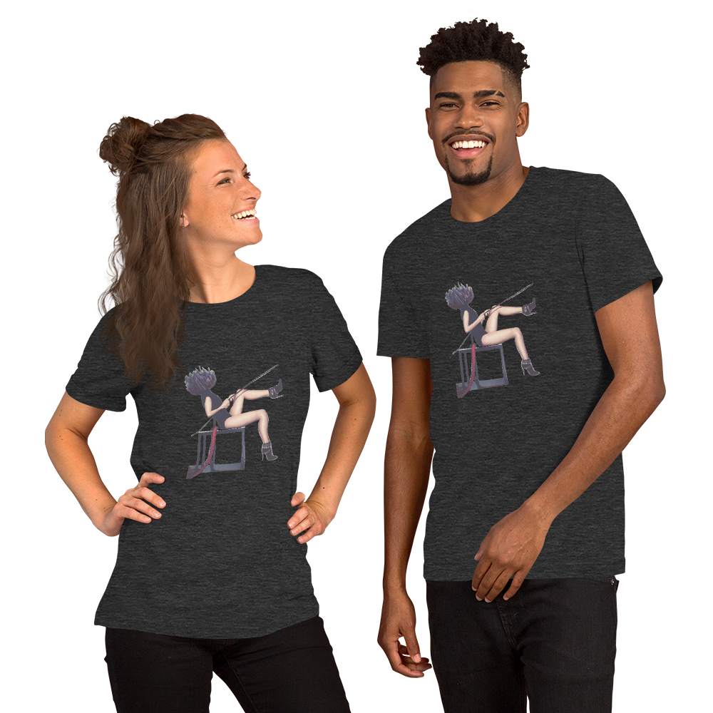 Purple Fairy Club Coral Mushroom Woman, unisex staple t shirt dark grey heather