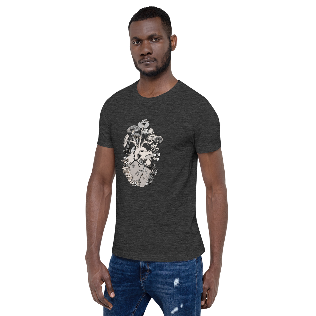 Fruiting Heart, unisex staple t shirt dark grey heather left