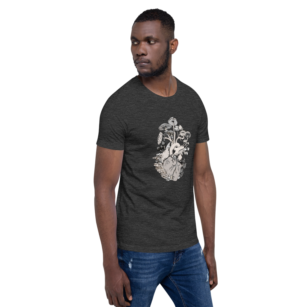 Fruiting Heart, unisex staple t shirt dark grey heather right