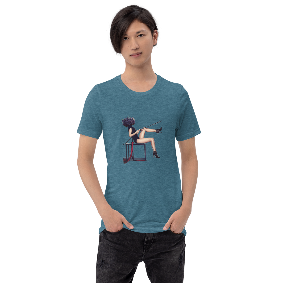 Purple Fairy Club Coral Mushroom Woman, unisex staple t shirt heather deep teal