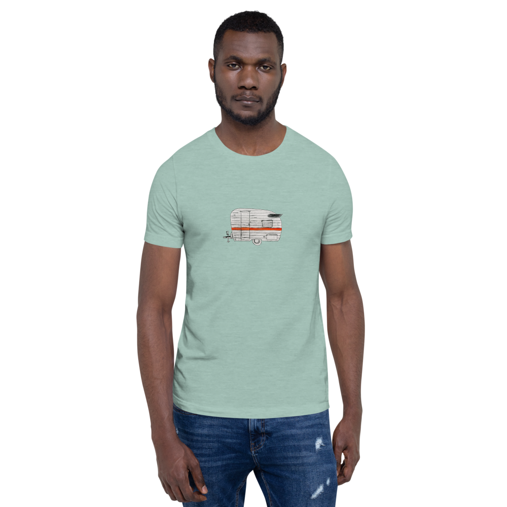 Teardrop Tee, unisex staple t shirt heather prism dusty blue