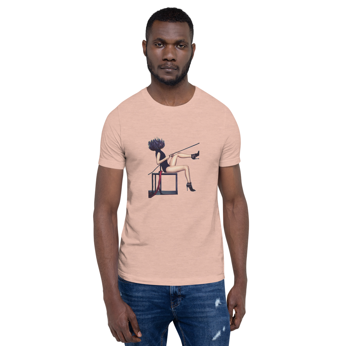 Purple Fairy Club Coral Mushroom Woman, unisex staple t shirt heather prism peach