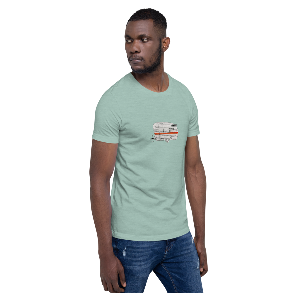 Teardrop Tee, unisex staple t shirt heather prism dusty blue right