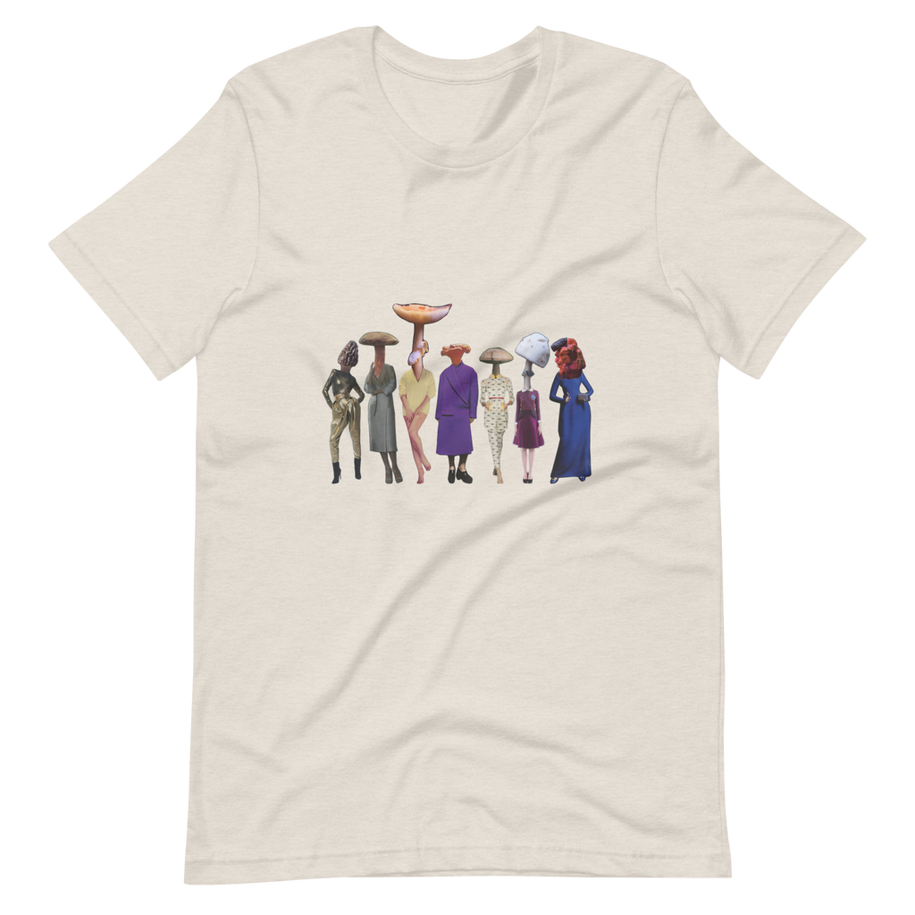 A gathering of Mushroom Women, unisex staple t shirt heather dust