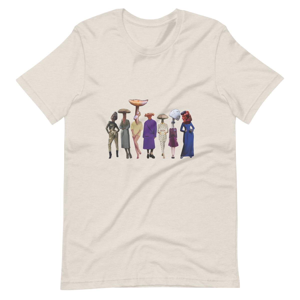 A gathering of Mushroom Women, unisex staple t shirt heather dust