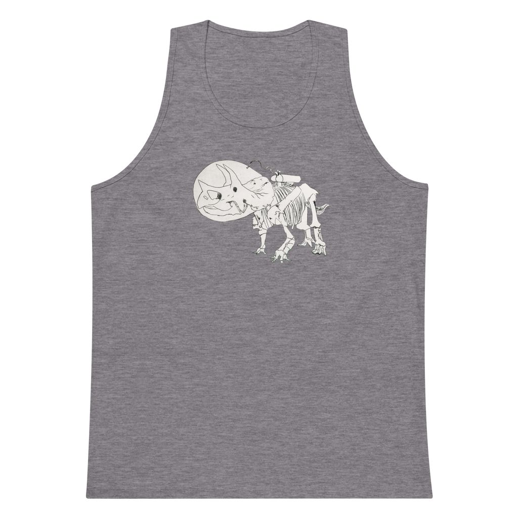 Space Triceratops Tee, mens premium tank top athletic heather