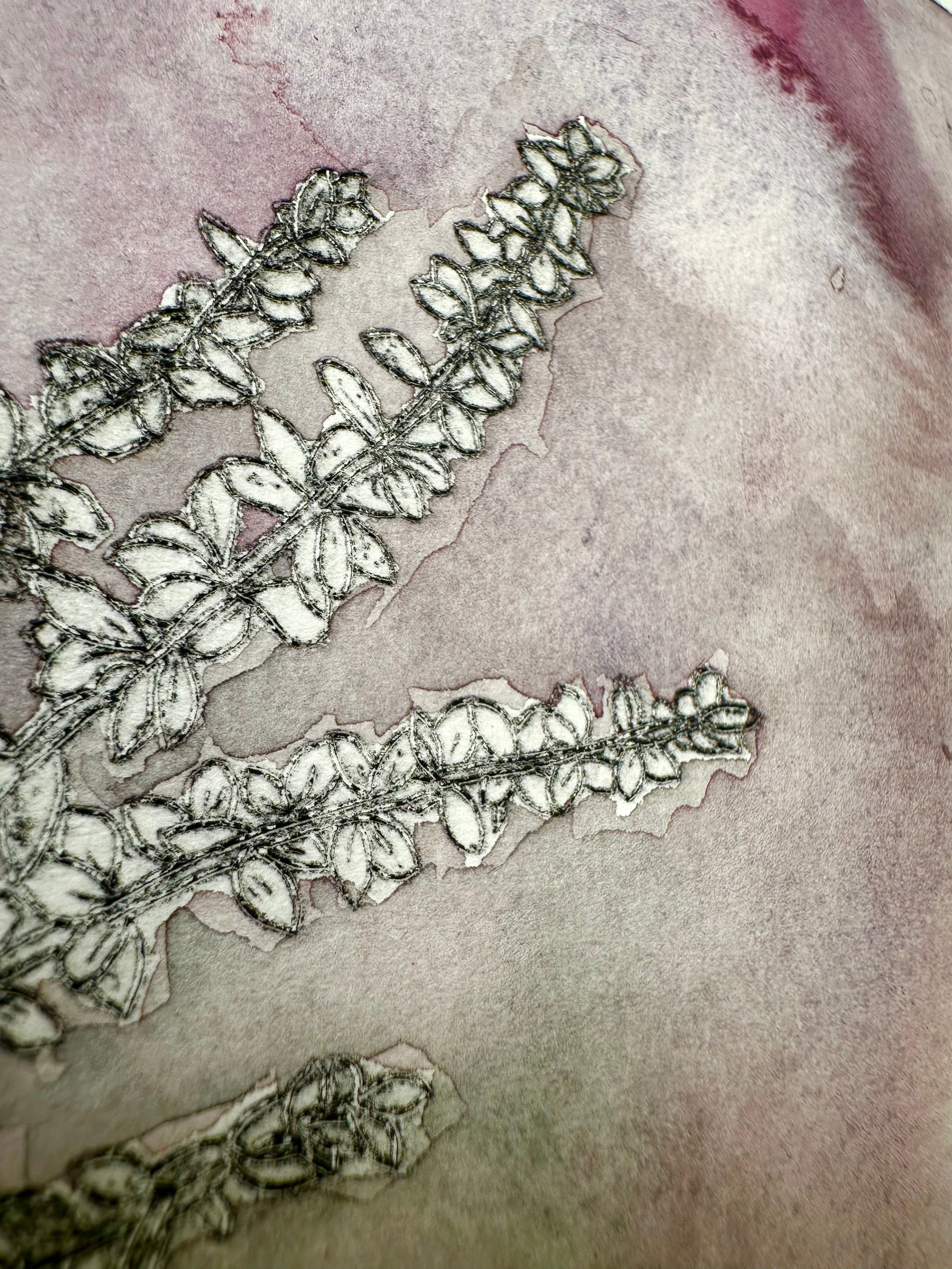 Polemonium brandegeei - a painted intaglio print