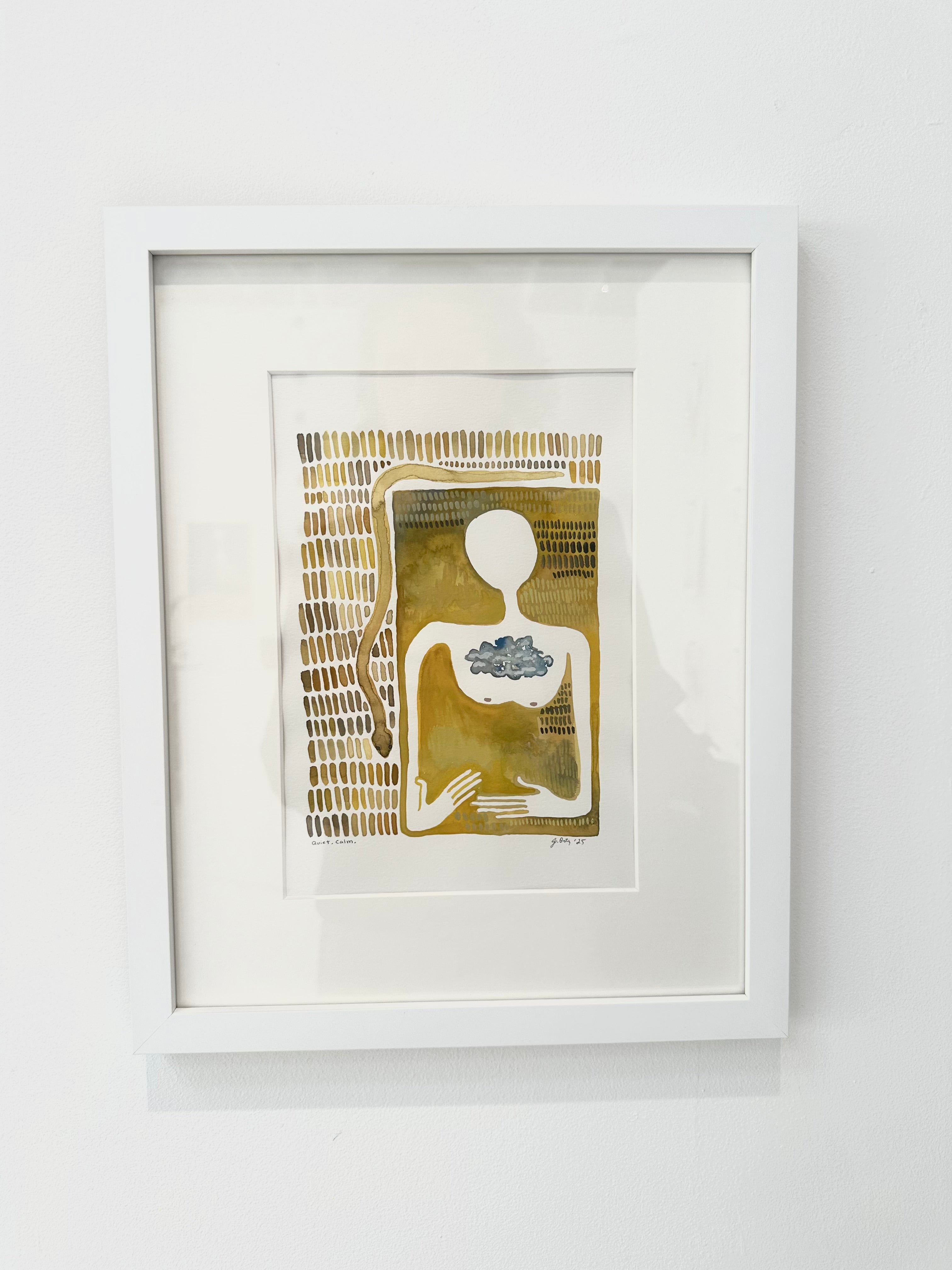 Quiet. Calm. - framed watercolor painting