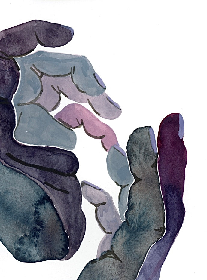 Bones of the Carpus - framed watercolor painting
