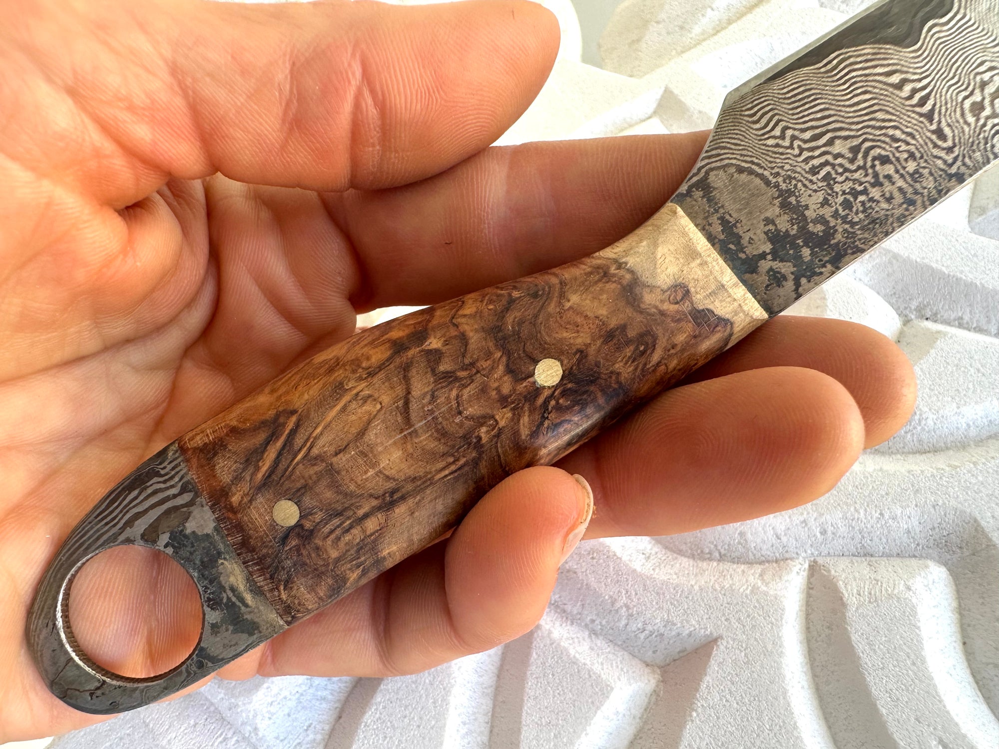 Damascus Knife & Sheath