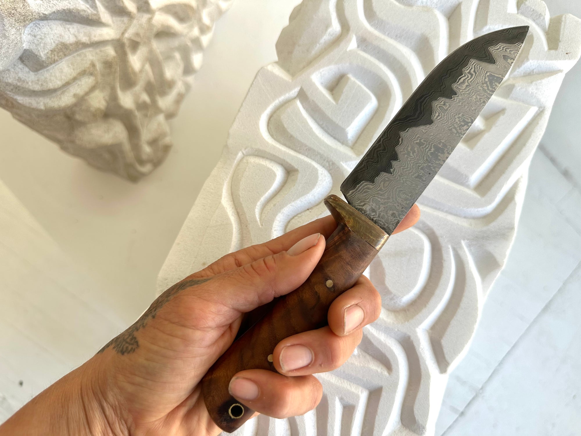 Damascus Knife & Sheath