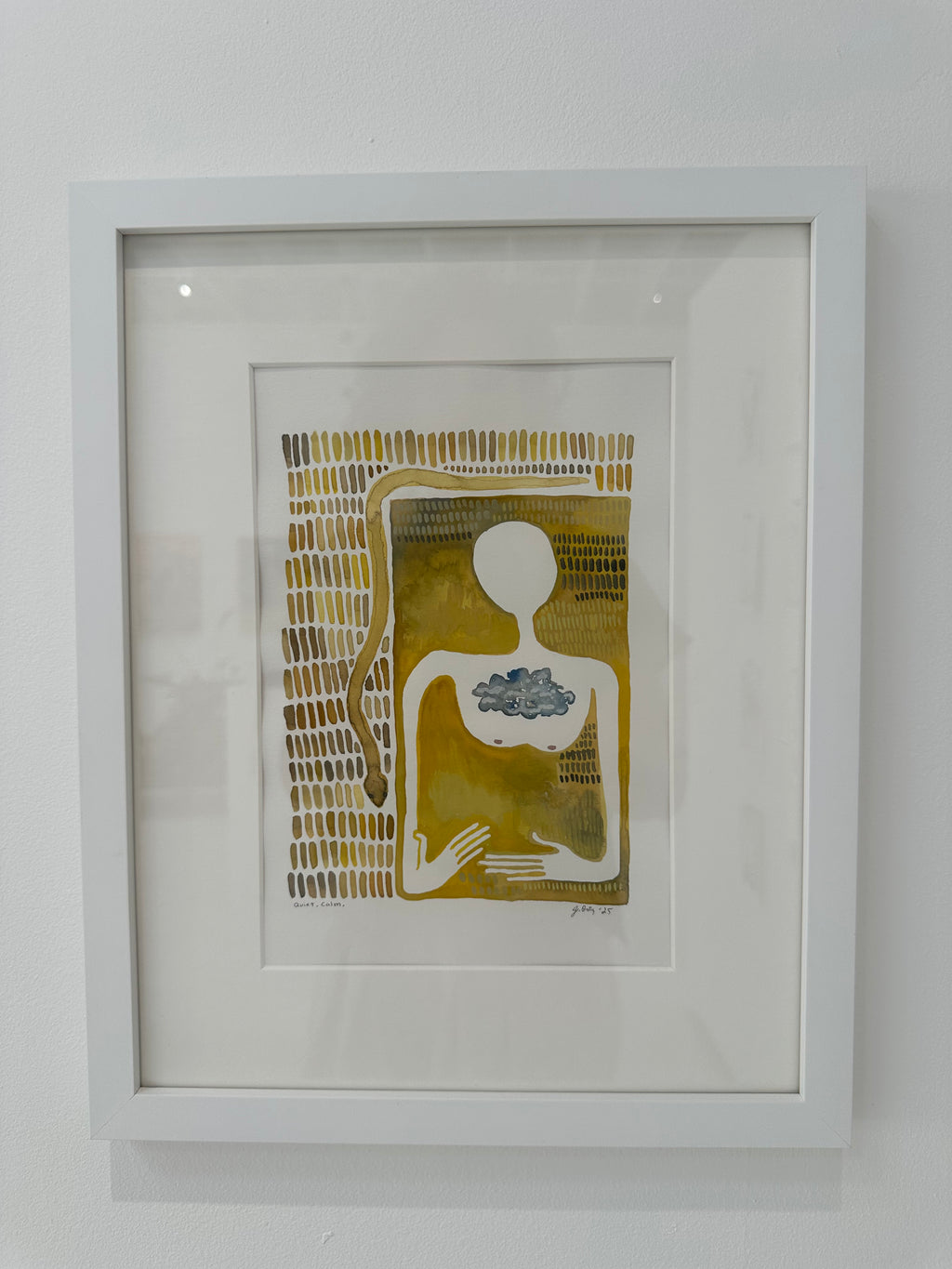 Quiet. Calm. - framed watercolor painting