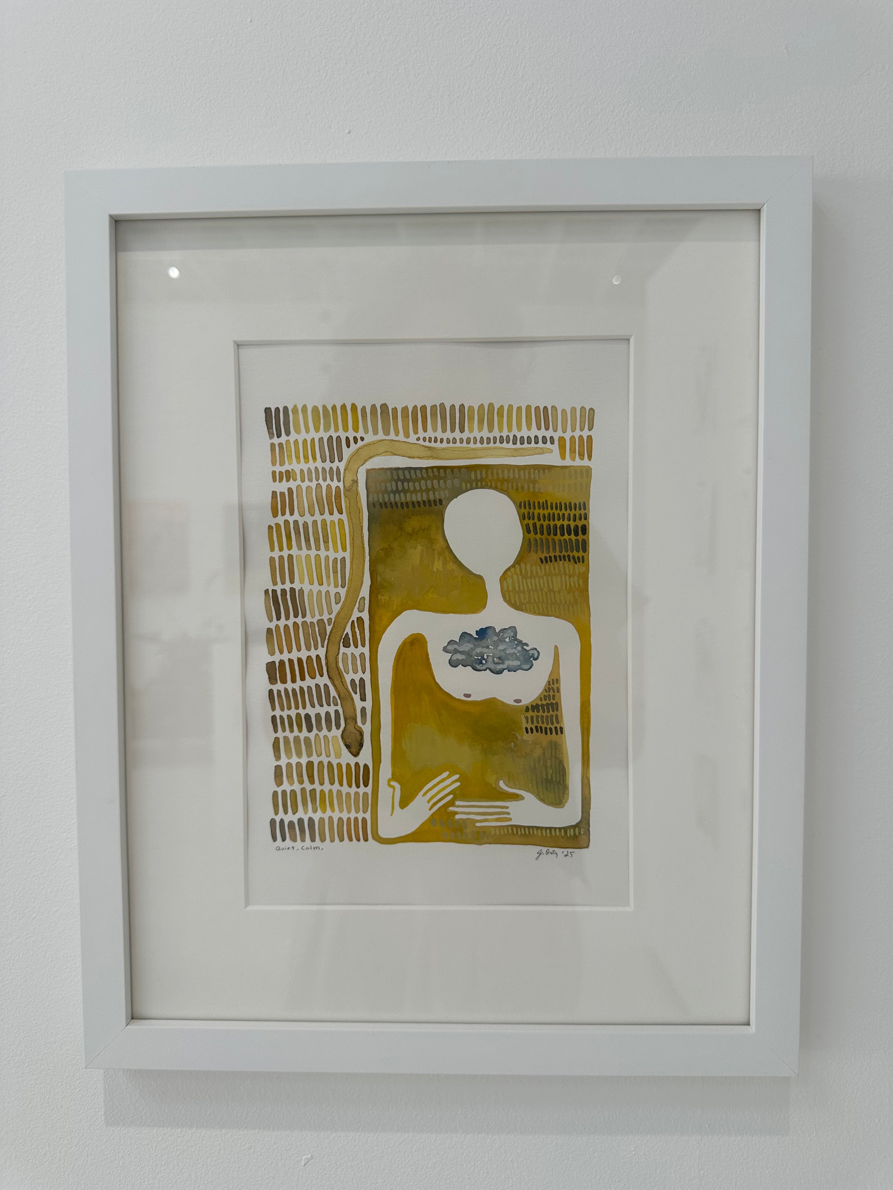 Quiet. Calm. - framed watercolor painting