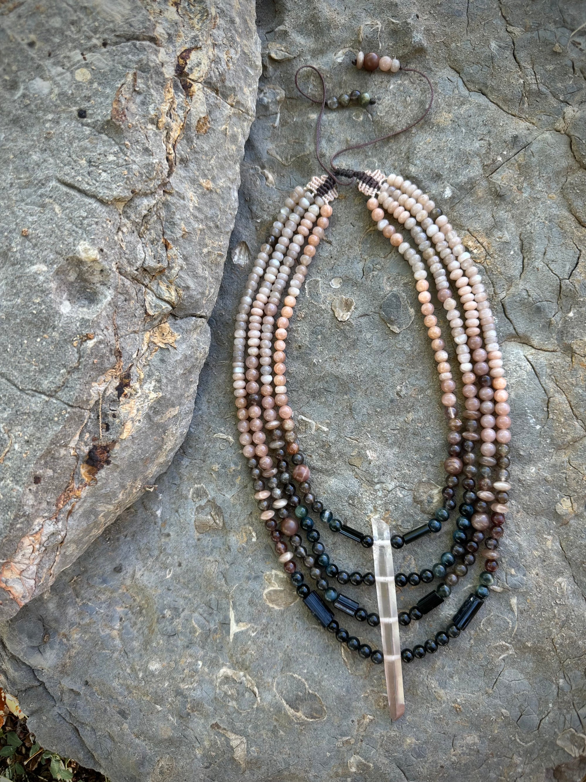 Custom listing for Anne-Marie - Lemurian quartz four strand