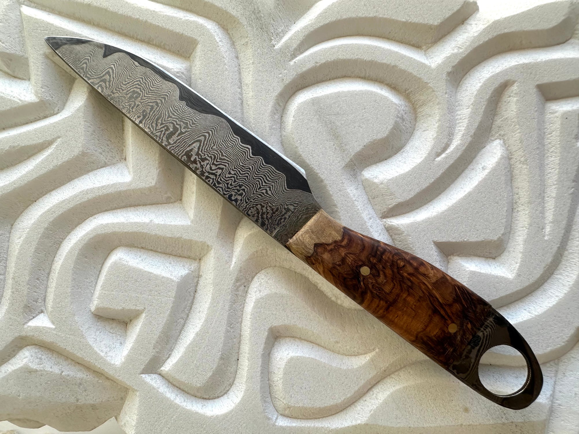 Damascus Knife & Sheath