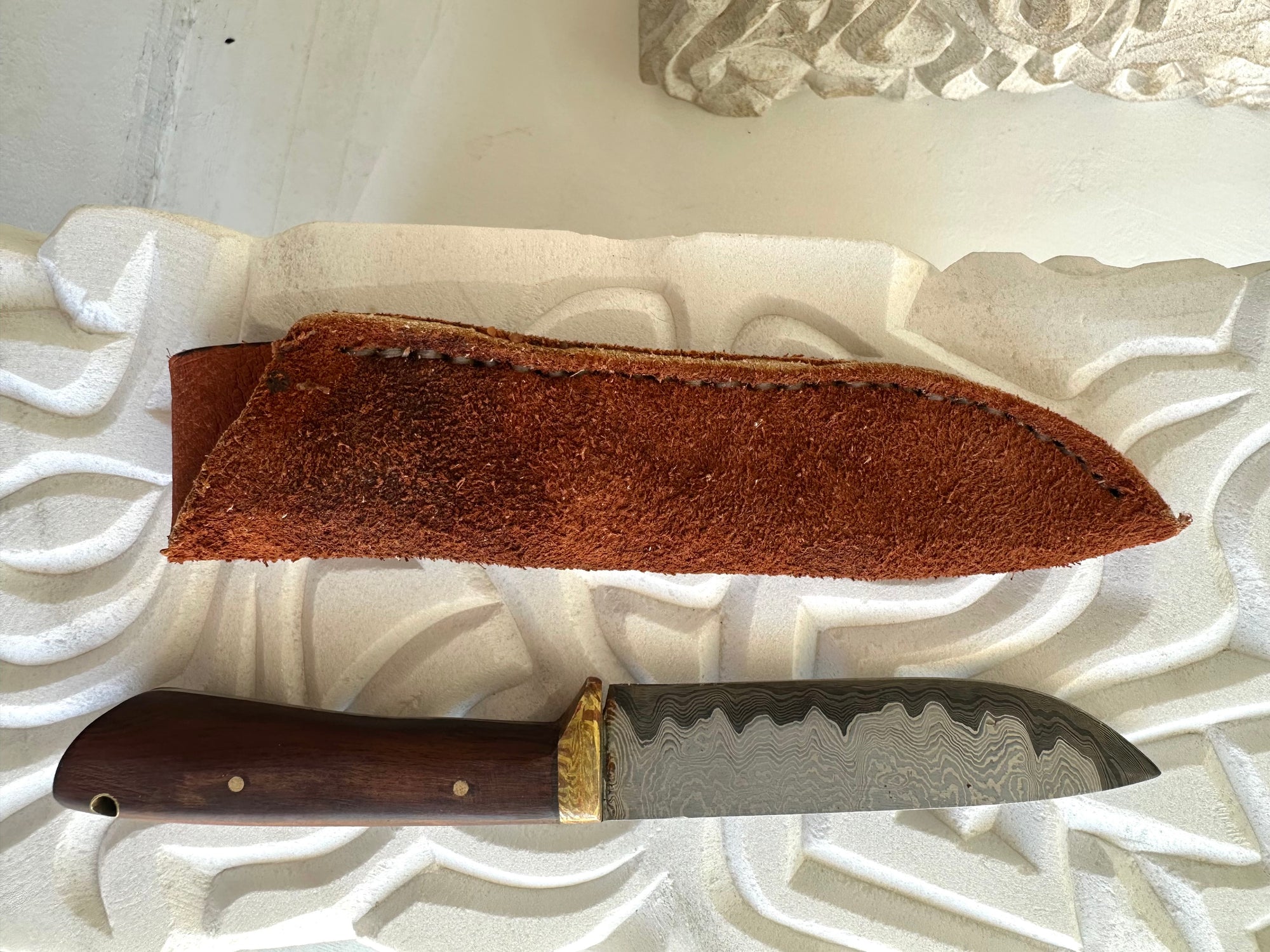 Damascus Knife & Sheath