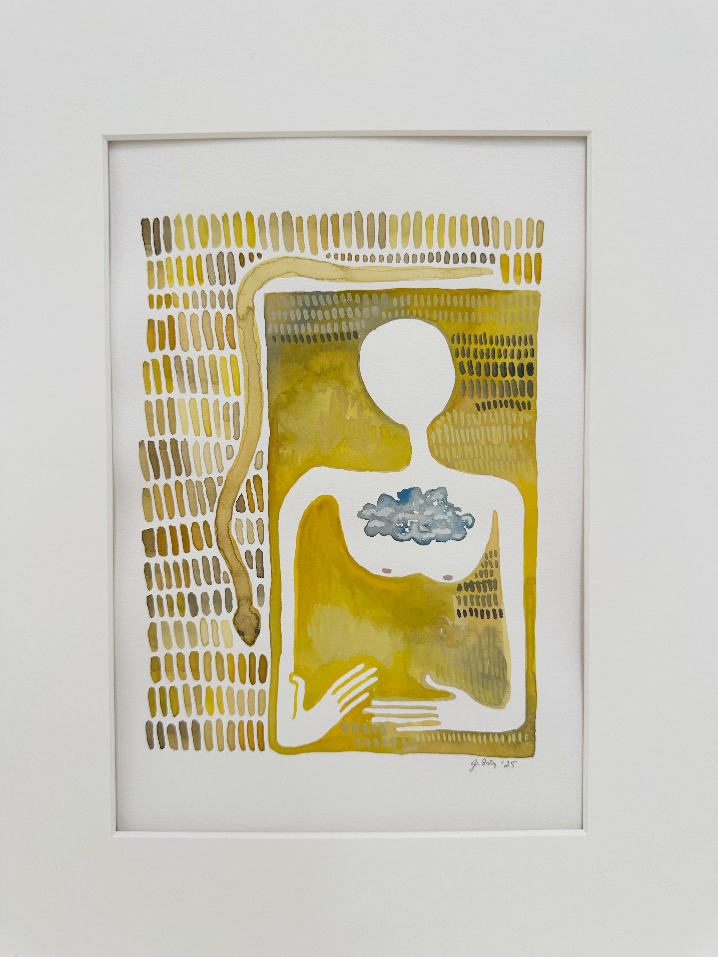 Quiet. Calm. - framed watercolor painting