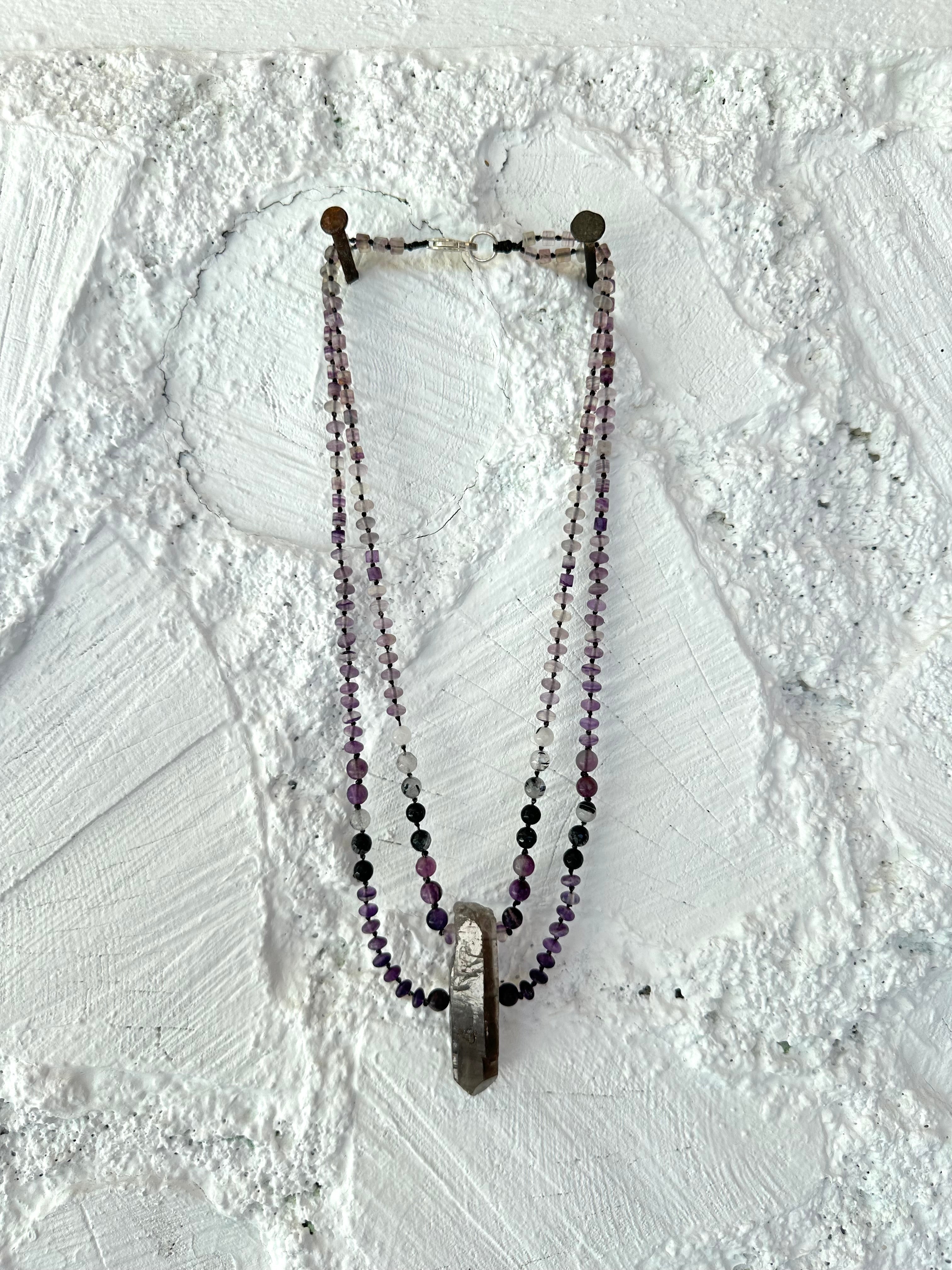 Smoky Quartz & Purple Fluorite