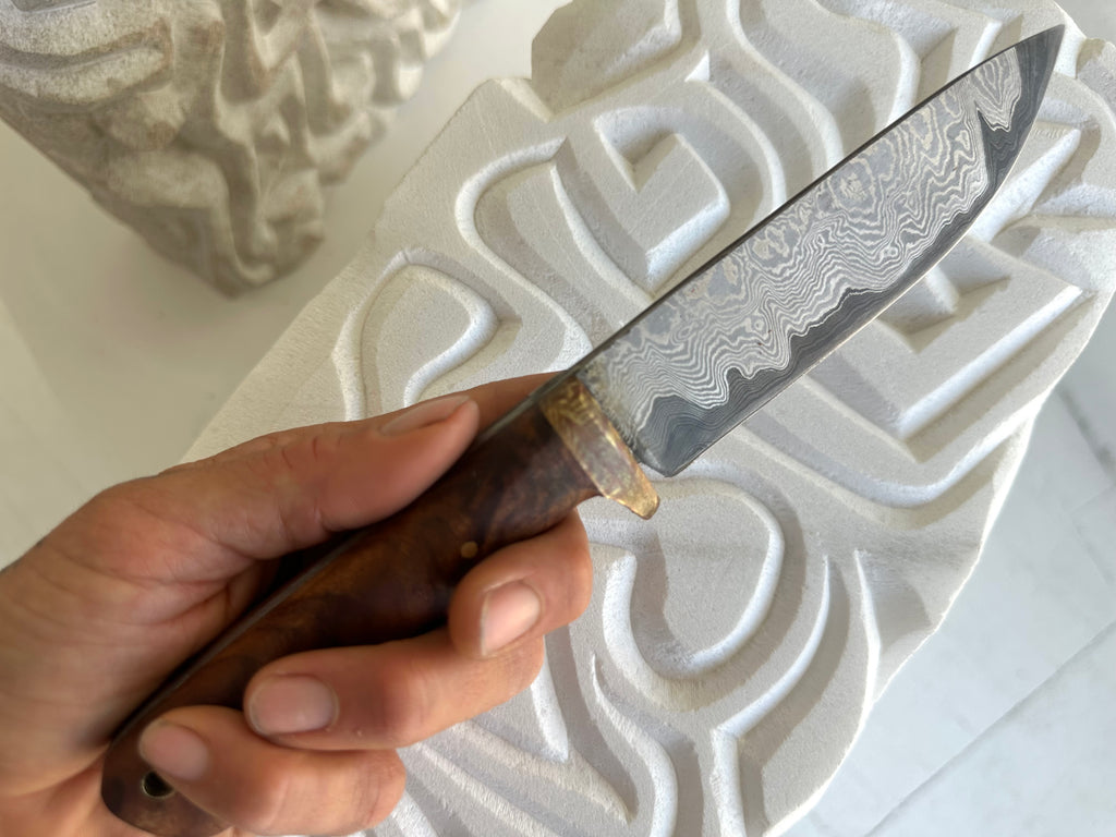 Damascus Knife & Sheath