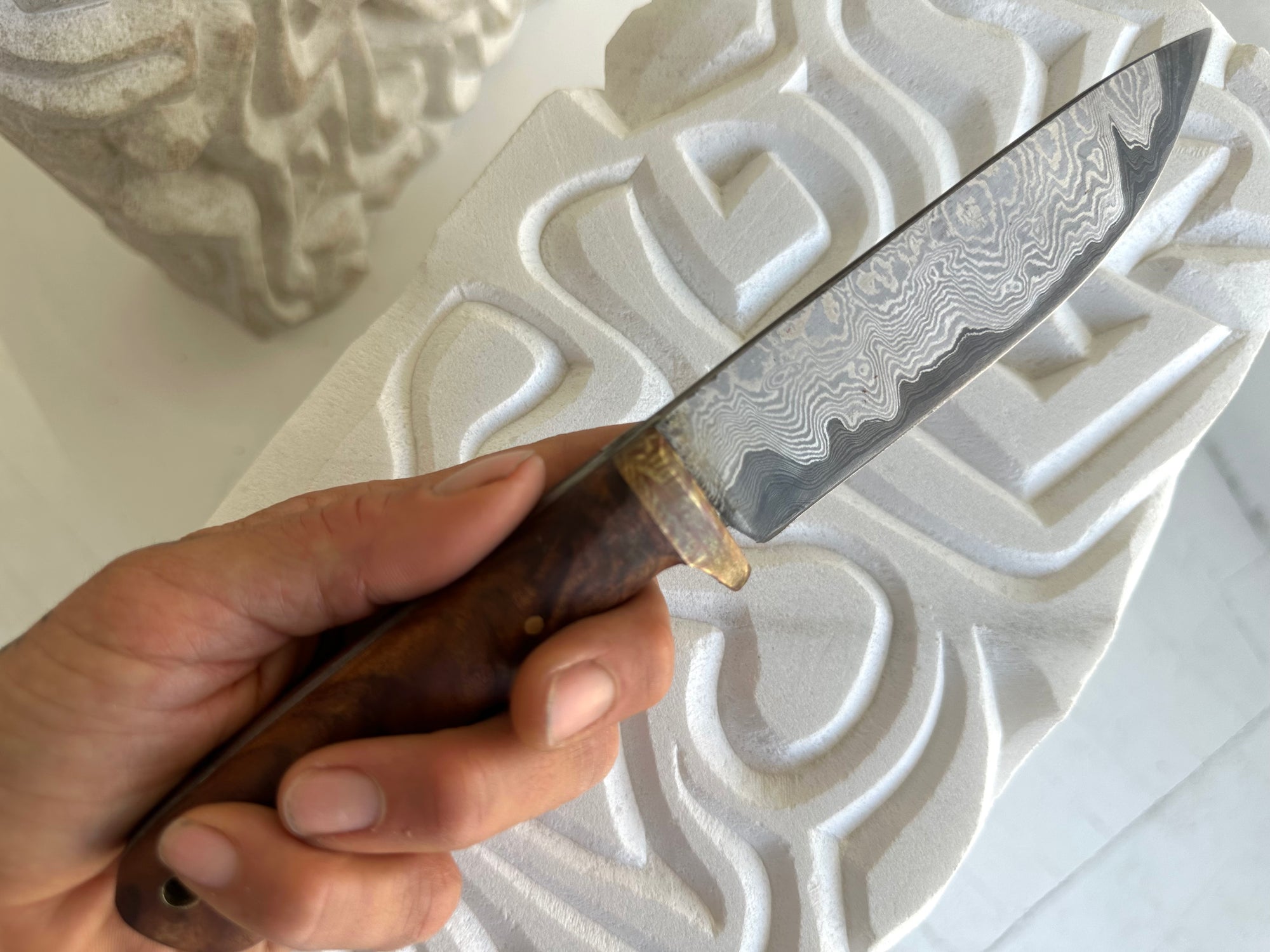 Damascus Knife & Sheath