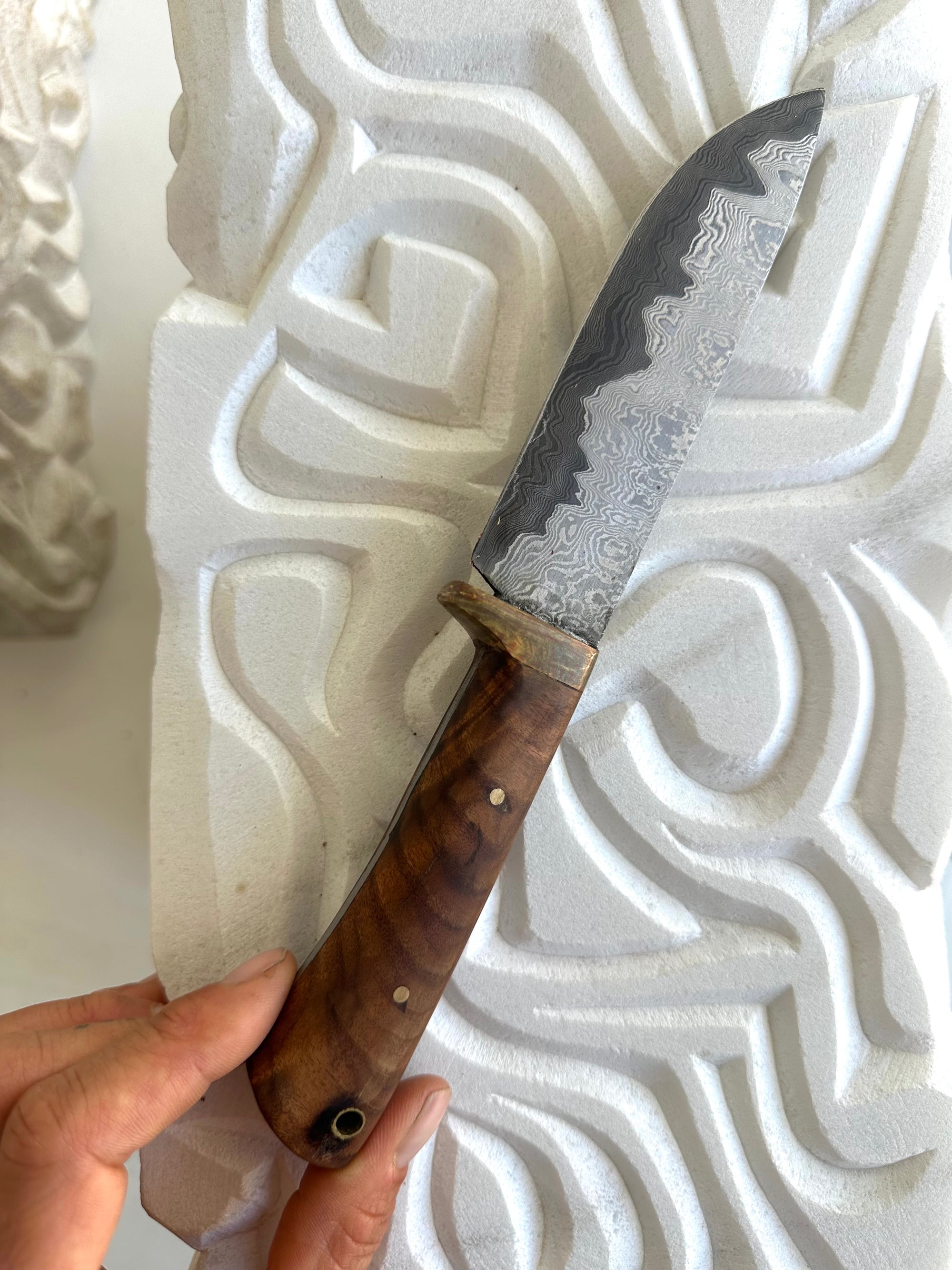 Damascus Knife & Sheath