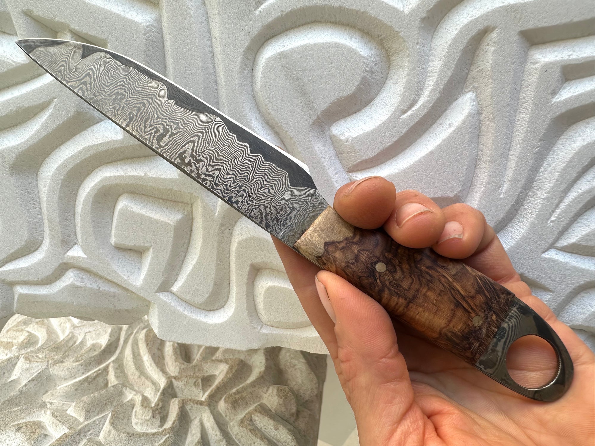Damascus Knife & Sheath
