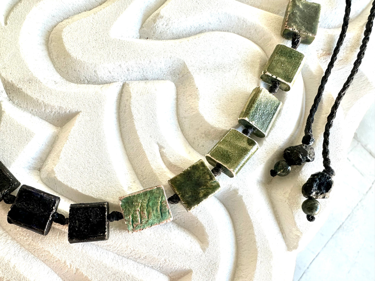 Evergreen Raku Adornment