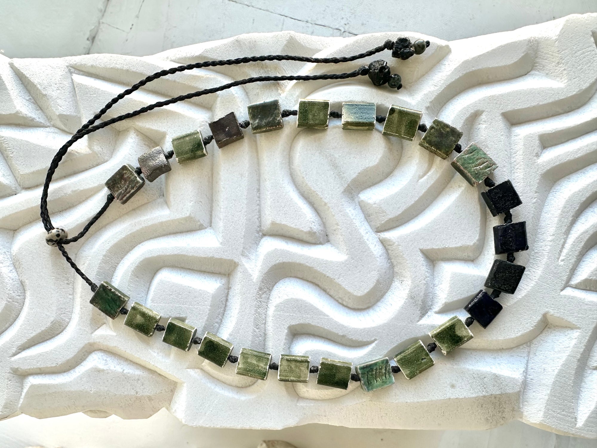 Evergreen Raku Adornment