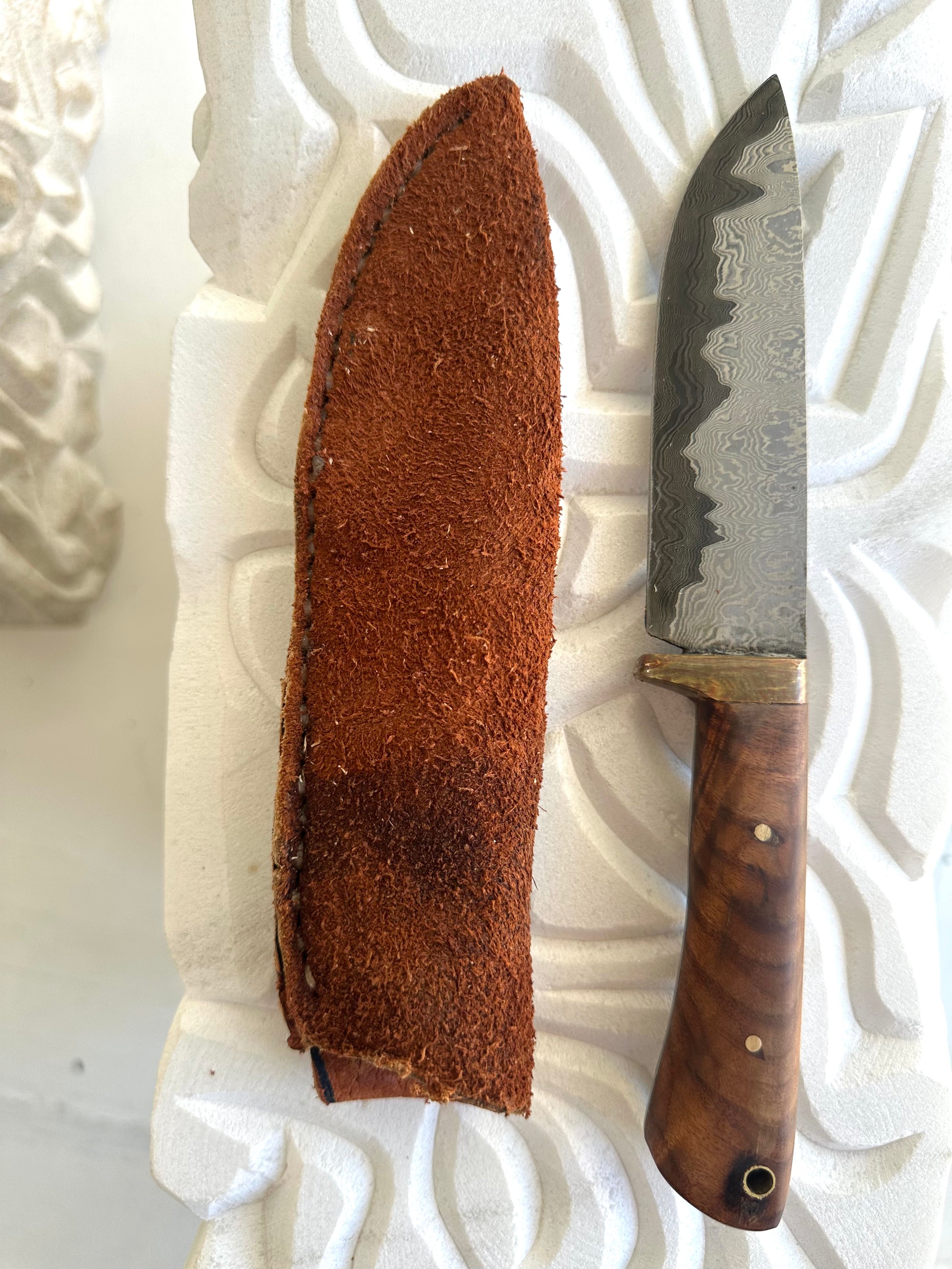 Damascus Knife & Sheath