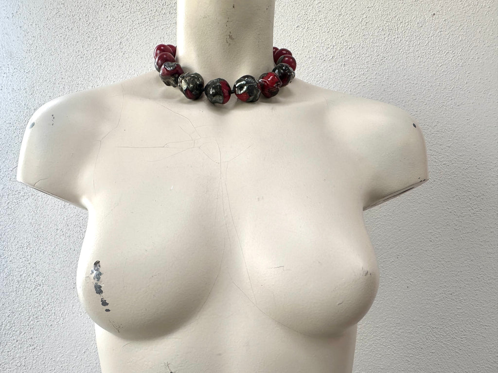 Scarlet Orbs -Raku Adorment