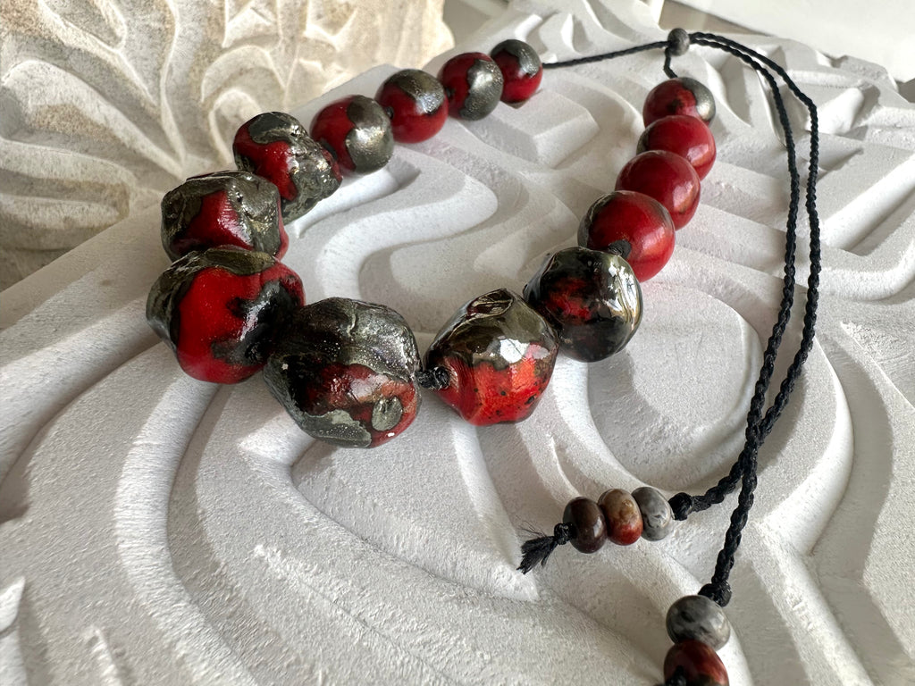 Scarlet Orbs -Raku Adorment