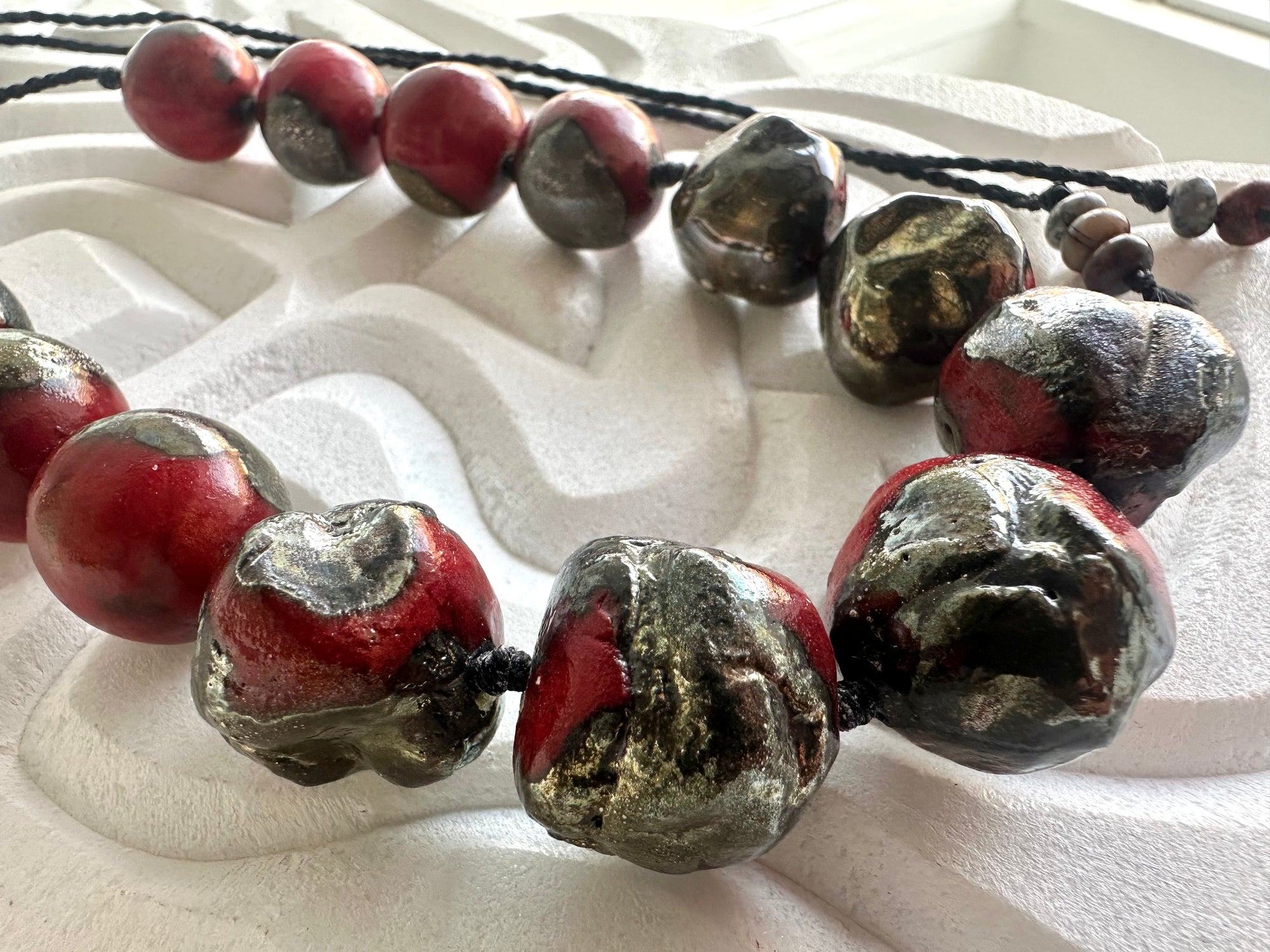 Scarlet Orbs -Raku Adorment