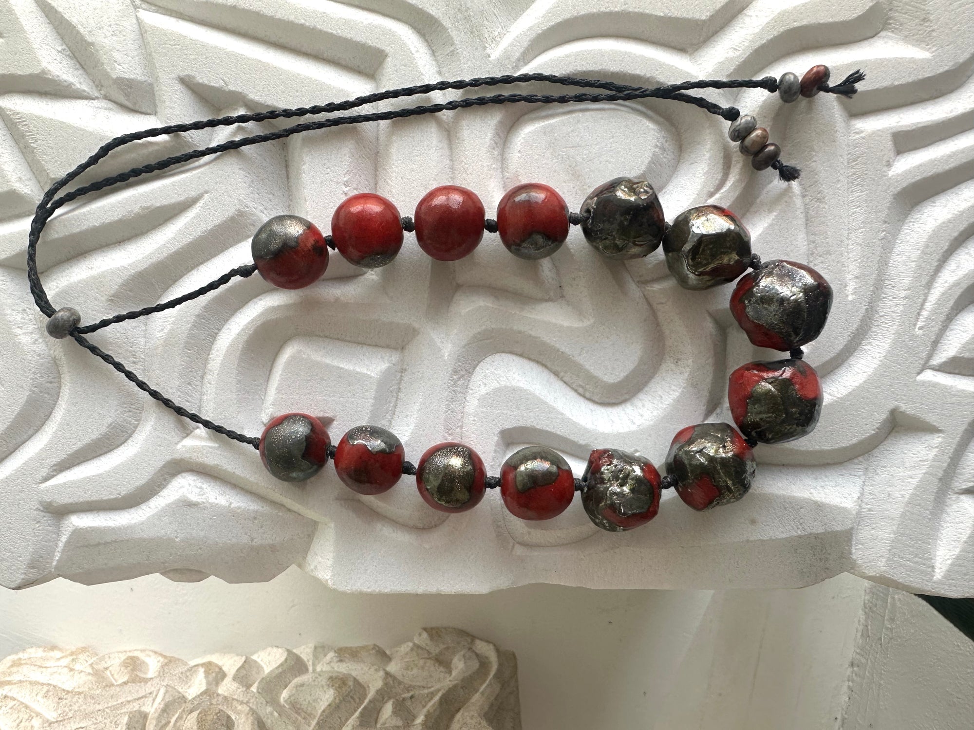 Scarlet Orbs -Raku Adorment