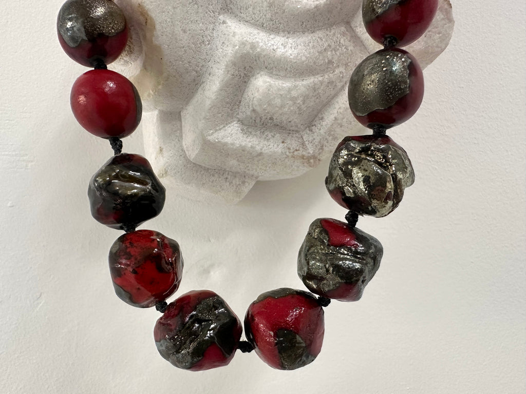 Scarlet Orbs -Raku Adorment