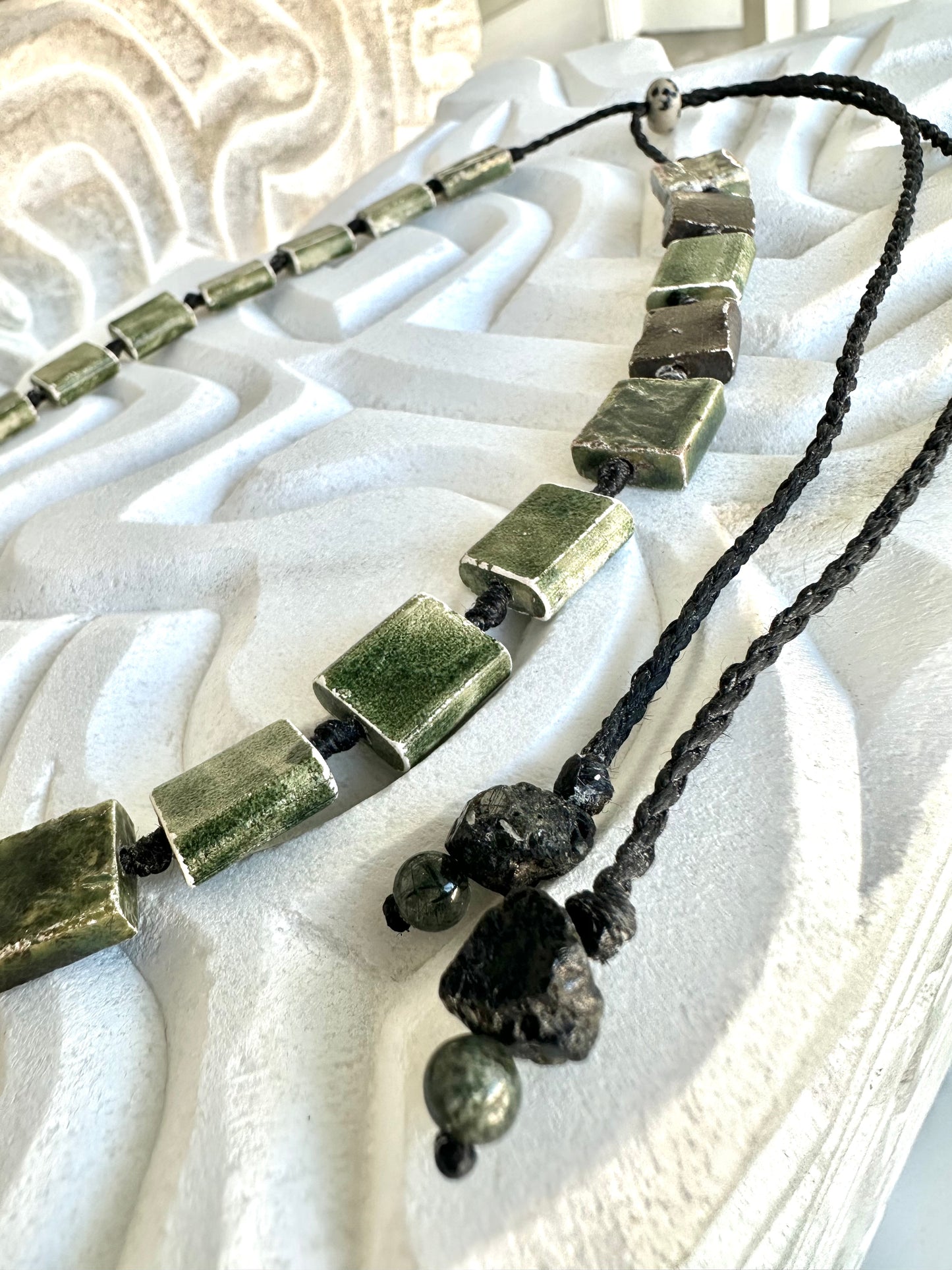 Evergreen Raku Adornment