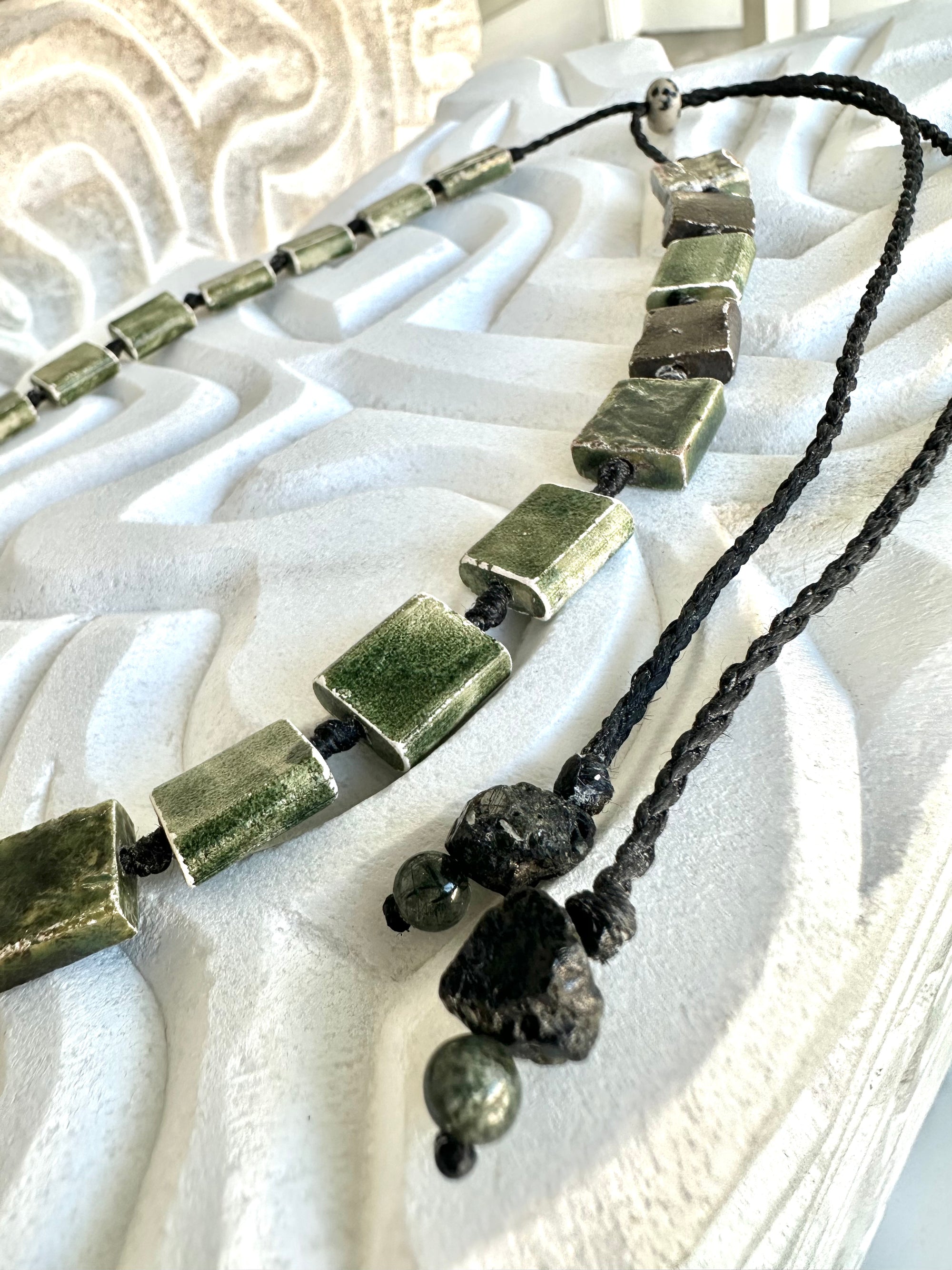 Evergreen Raku Adornment