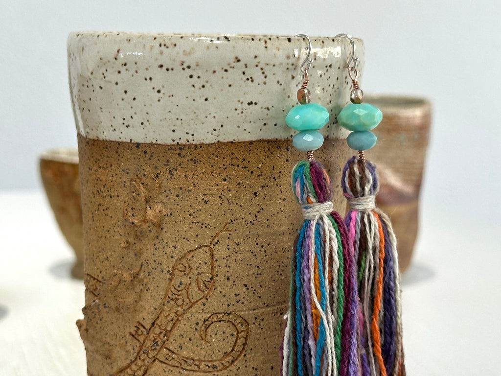 Amazonite & Raw Silk