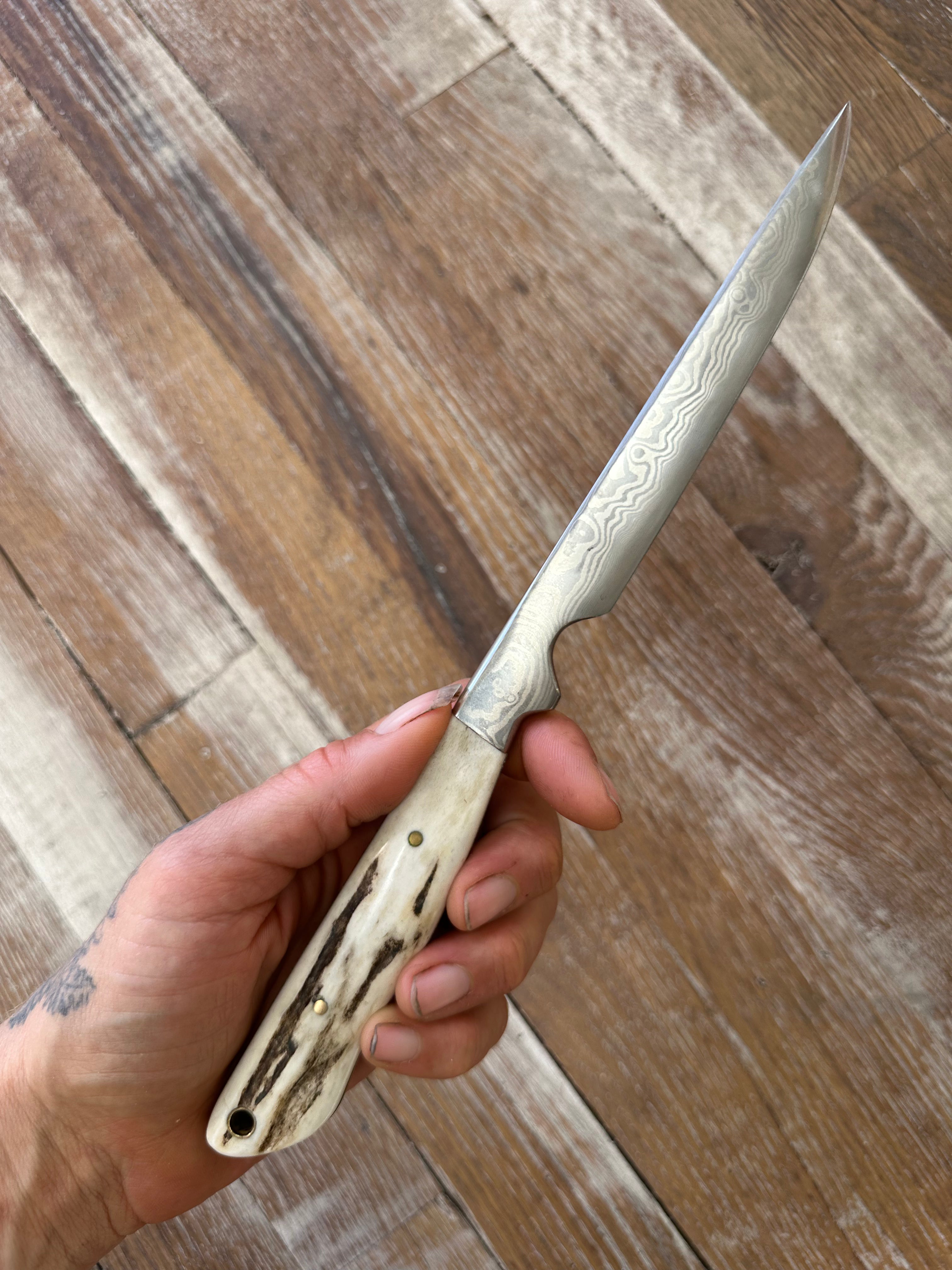 Staghorn Handle Knife by Larry Pogreba