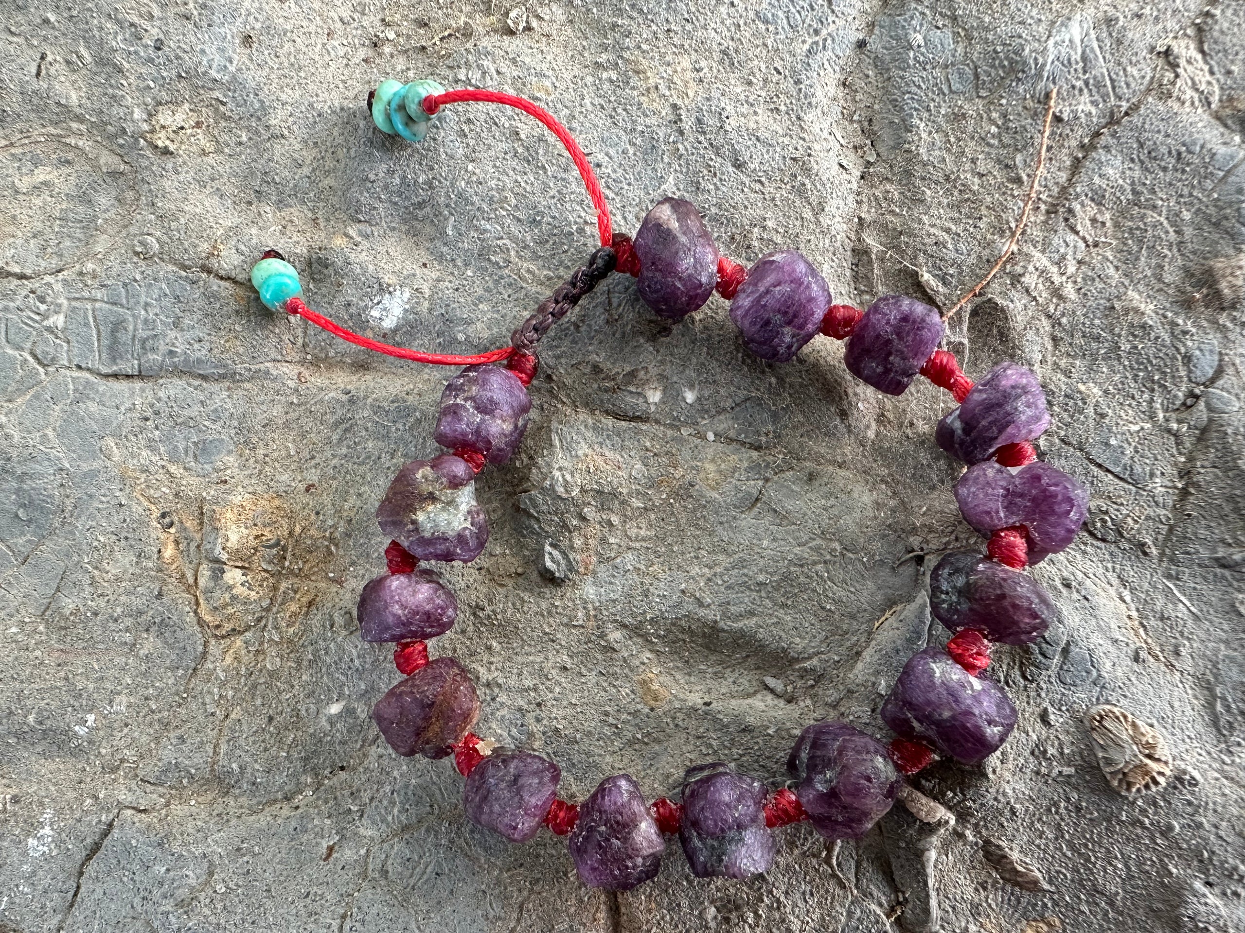 Raw ruby bracelet - for Robyn