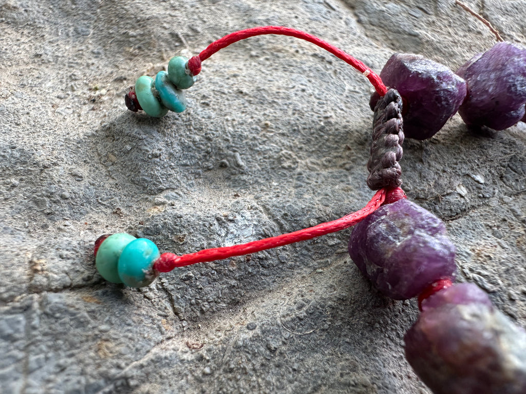 Raw ruby bracelet - for Robyn
