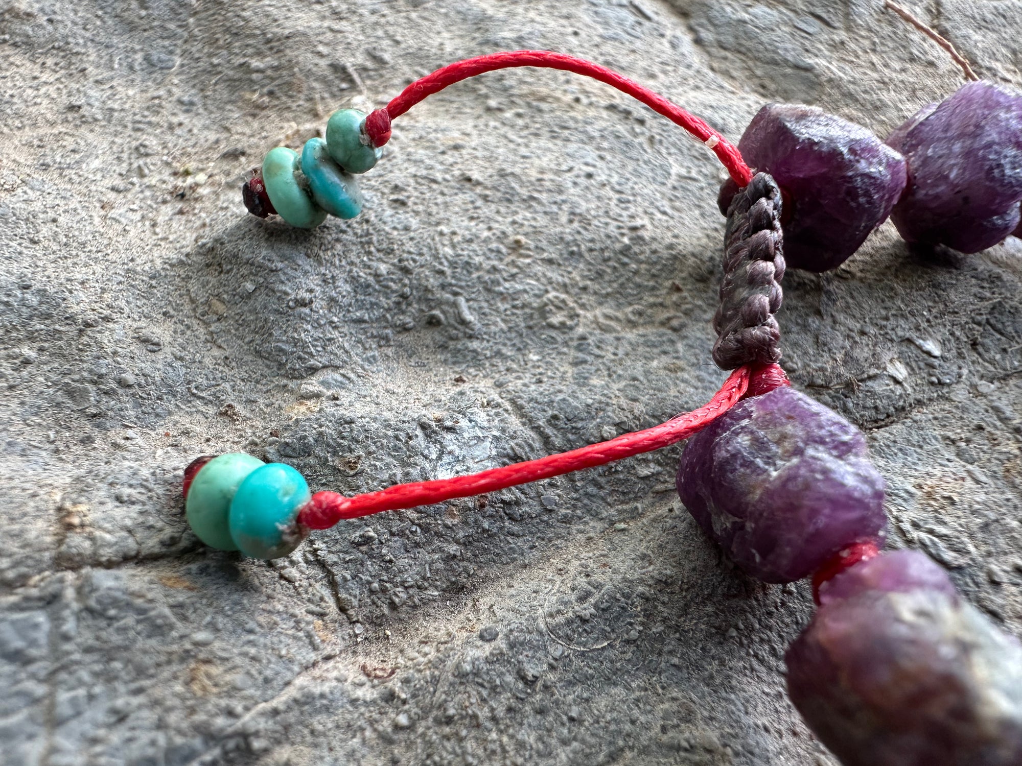 Raw ruby bracelet - for Robyn